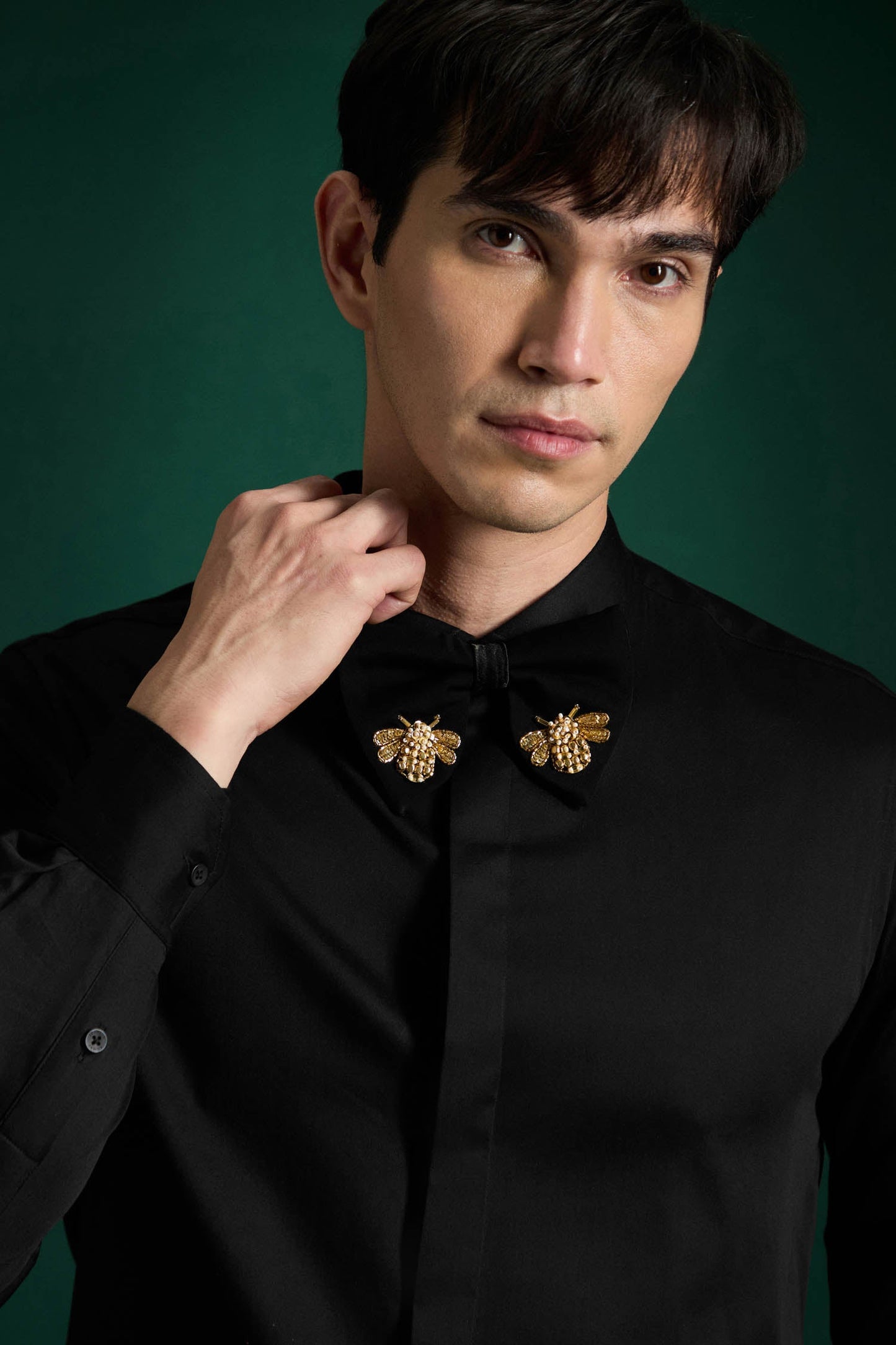 Bumble Bee - Hand Embroidered Designer Bow-Tie