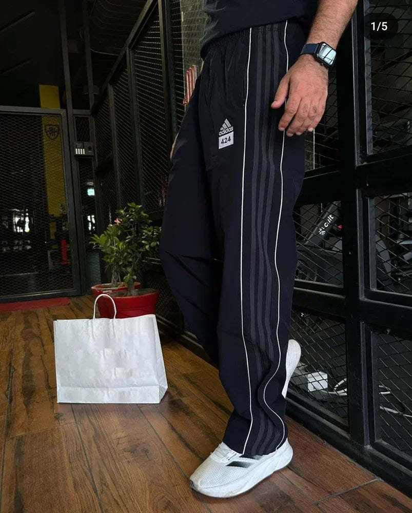 Black Straight fit Track Pant