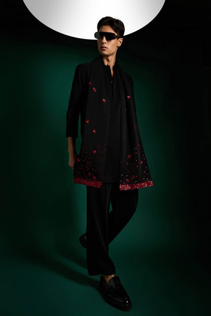 Speckled Birds Hand Embroidered Designer Shawl