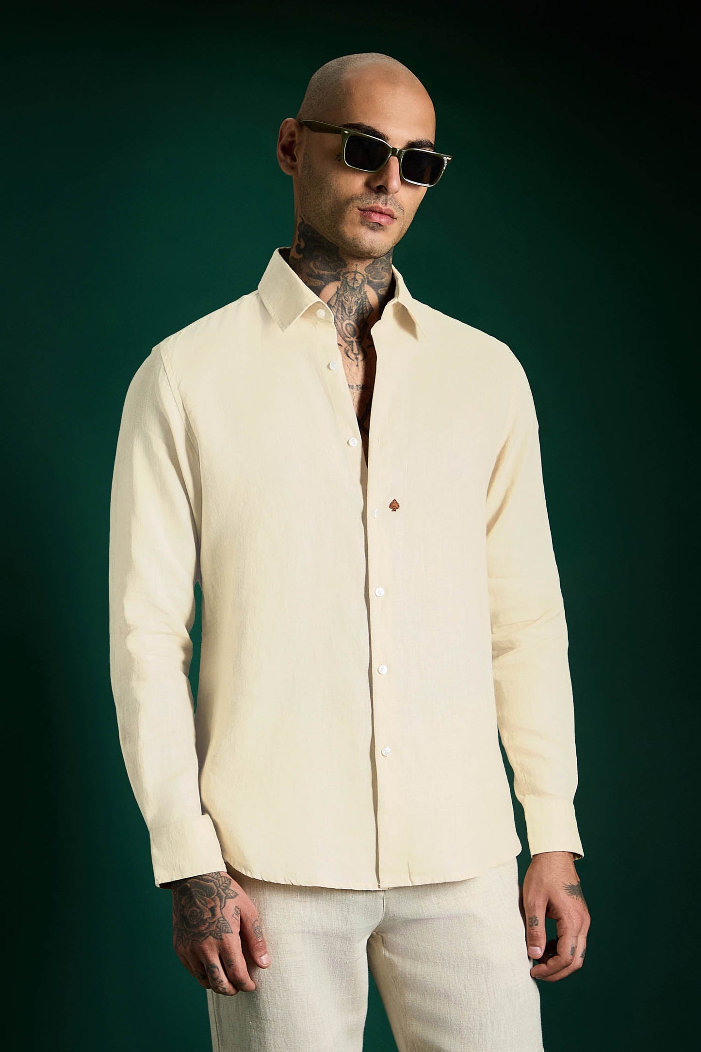 Spade Irish Linen Shirt - Ivory