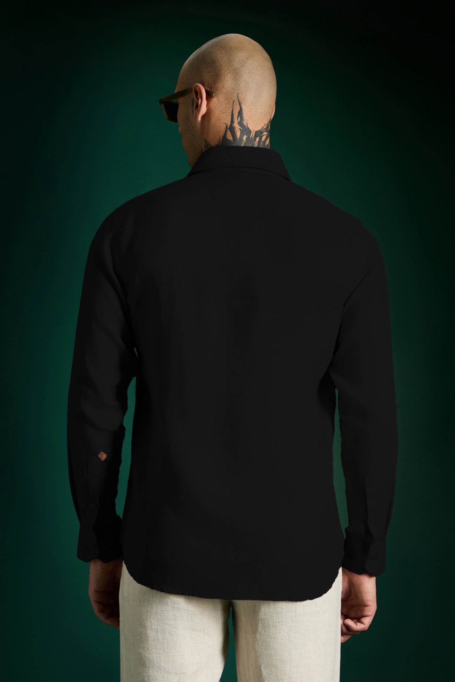 Spade Irish Linen Shirt - Black - Brown