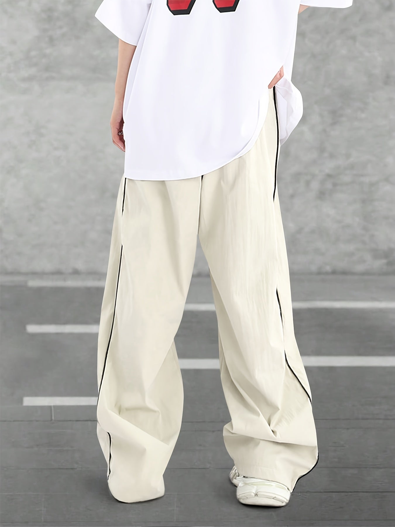 Baggy White Designer trackpants | summer essential|