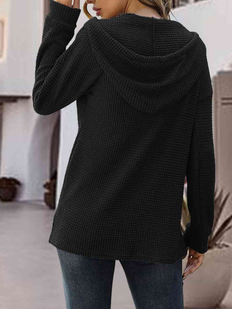 Knitted Hoodies for girls-Black