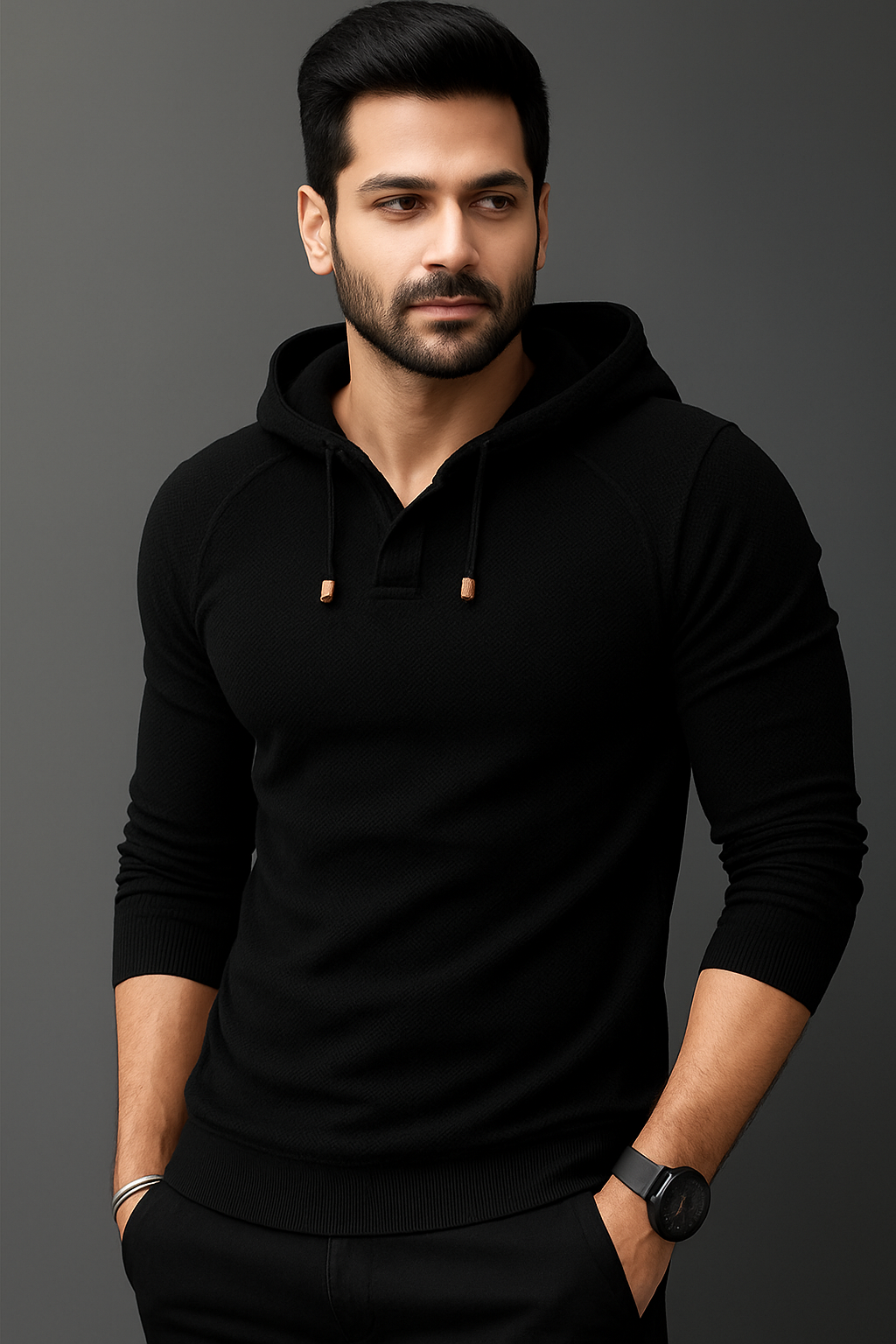 Premium White Hoodie T-shirt for Men(F/S)