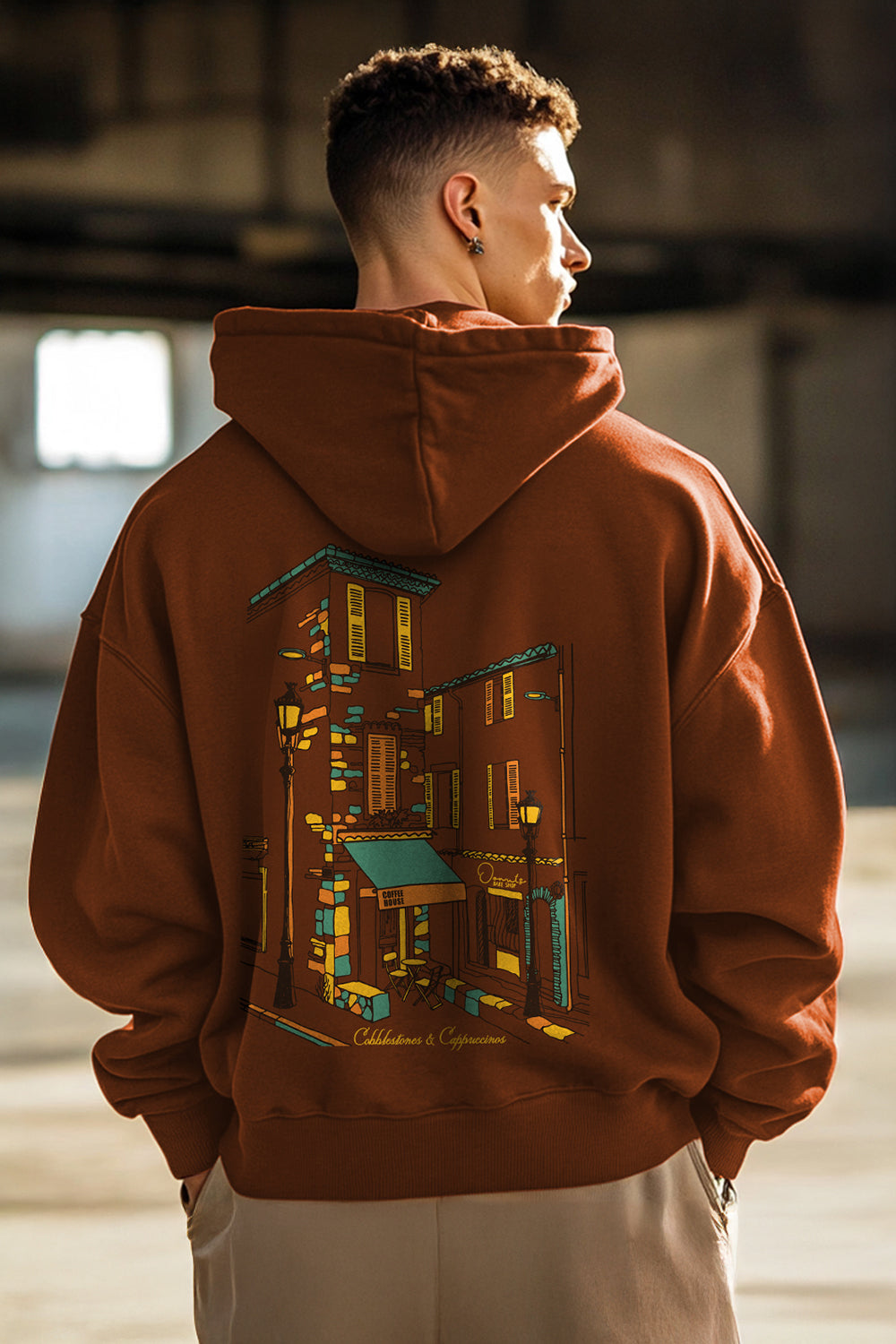 Coffee & Croissant Oversized Hoodie