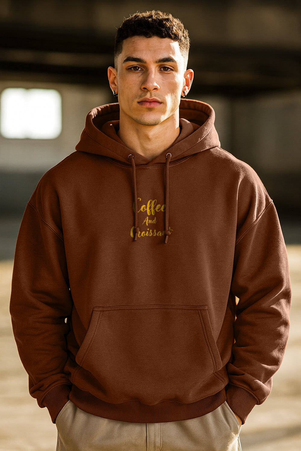 Coffee & Croissant Oversized Hoodie