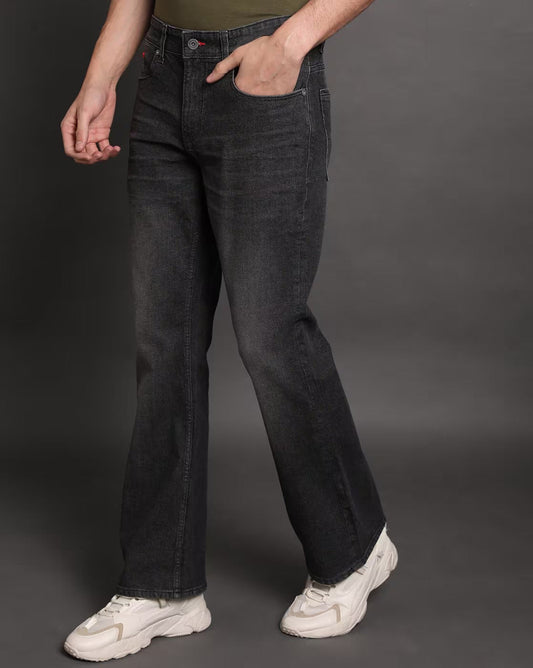 Straight Fit Black Fade Pants