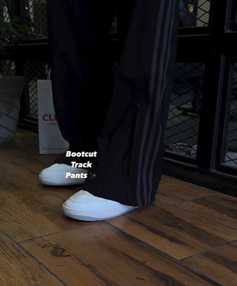 Grey Stripes Bootcut track pants | premium|