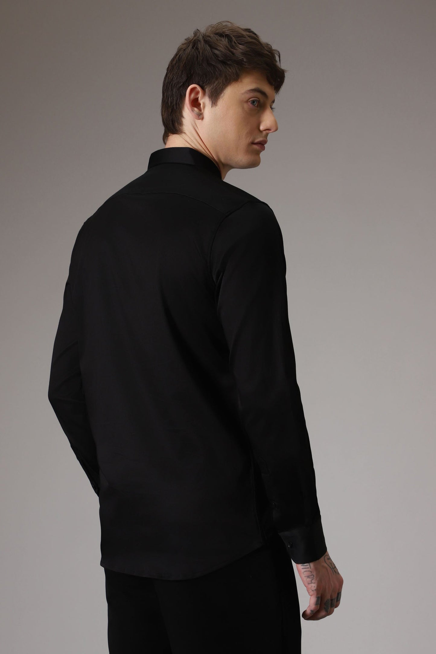 Dragonflies hand embroidered designer shirt -Black