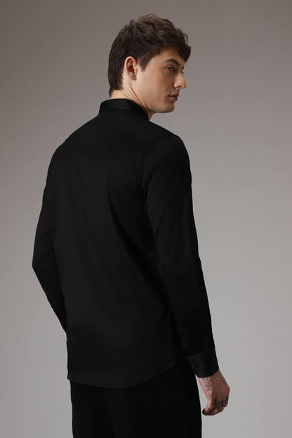 Lightening hand embroidered designer shirt - Black
