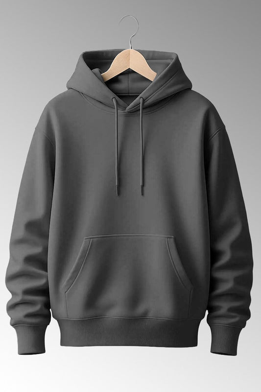 Men Dark Grey Hoodie for Winter