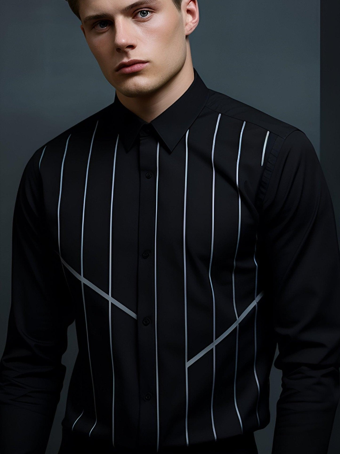 Embellished Party Wear Black Shirt