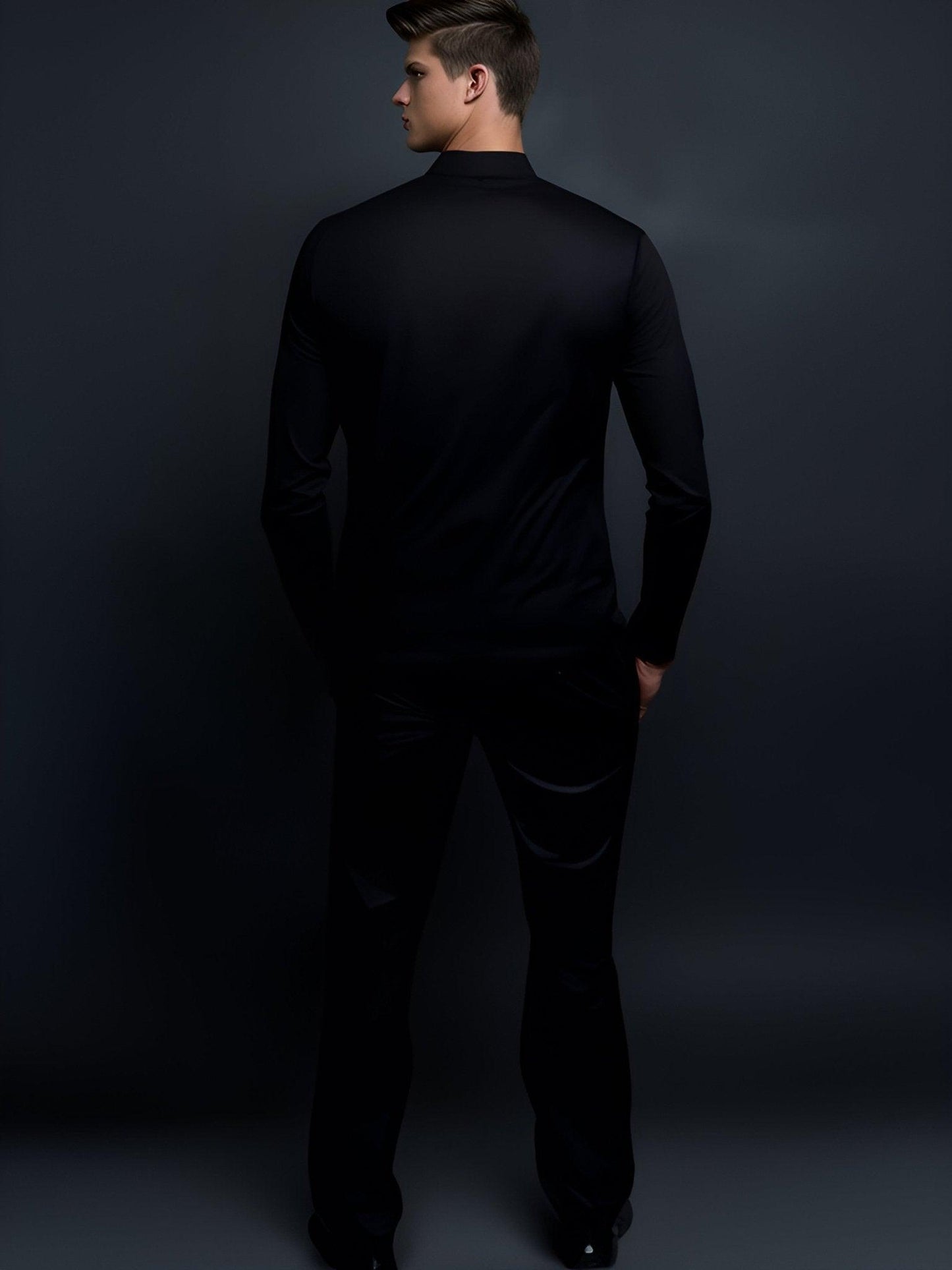 Embellished Party Wear Black Shirt