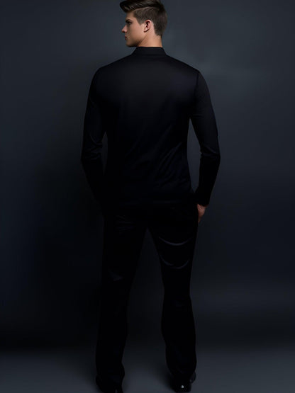 Embellished Party Wear Black Shirt