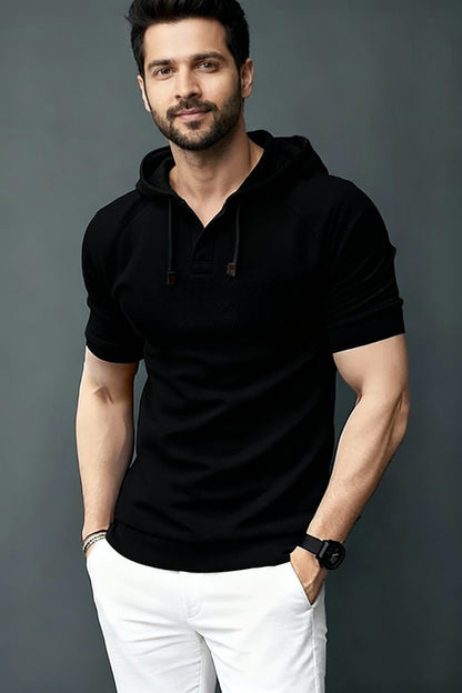 Premium Black Hoodie T-shirt for Men