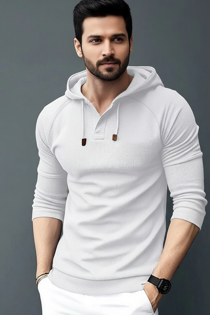 Premium White Hoodie T-shirt for Men(F/S)