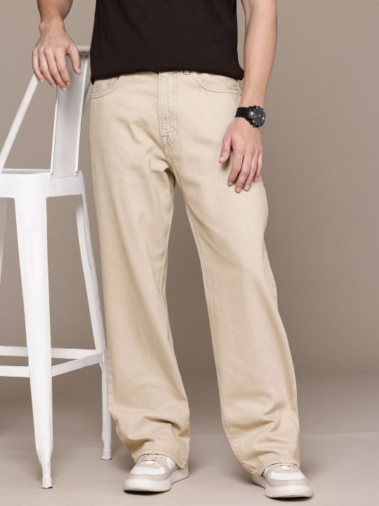 Loose fit Beige Trendy Pants
