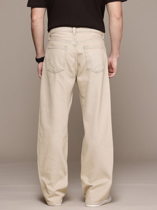 Loose fit Beige Trendy Pants
