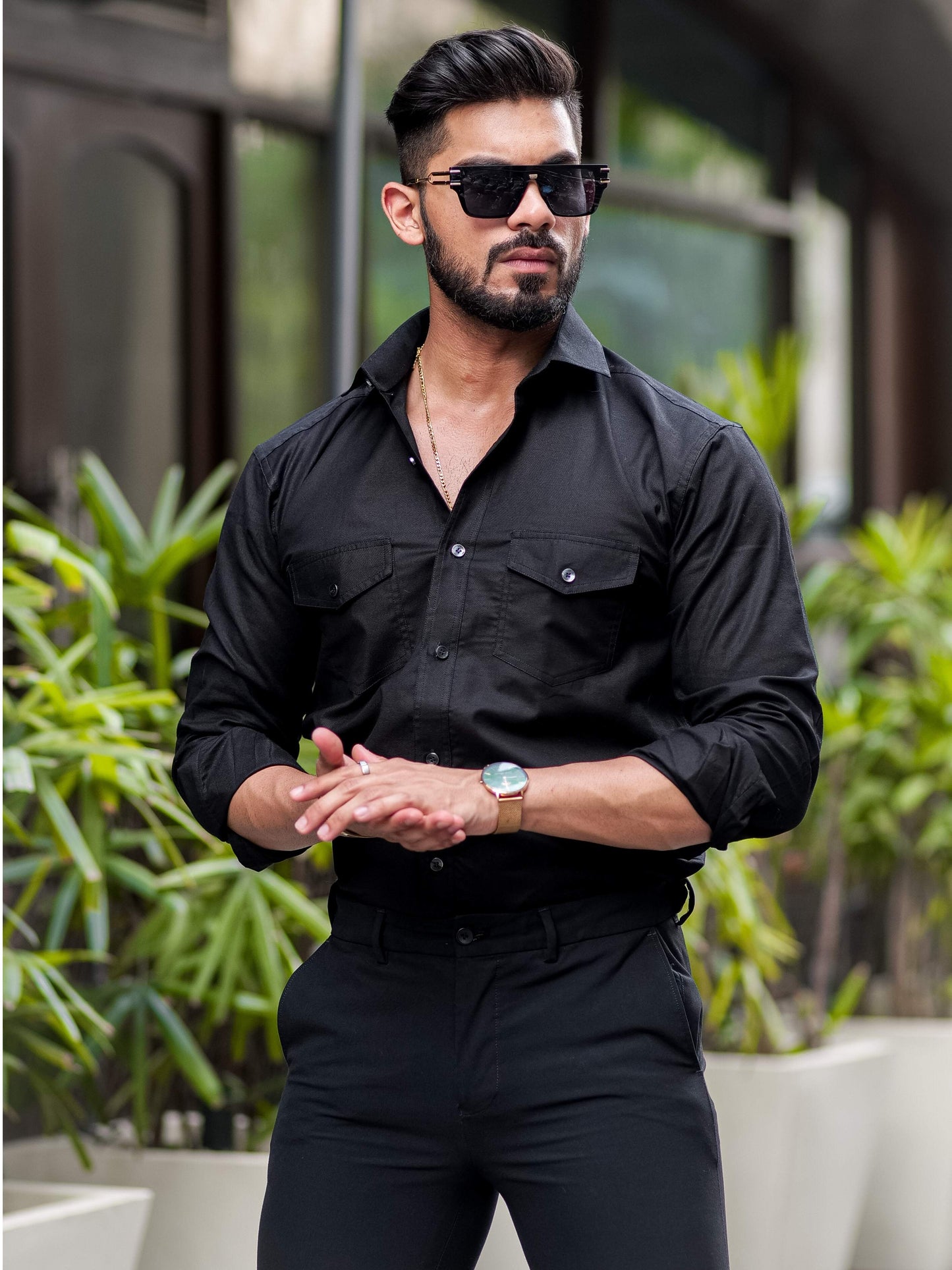 Black Oxford Premium Cotton Over Shirt