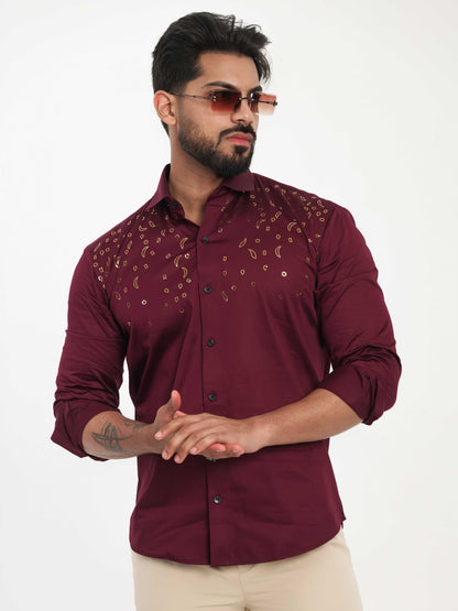 WINE SEQUENCE DESIGNER SHIRT FOR MEN'S