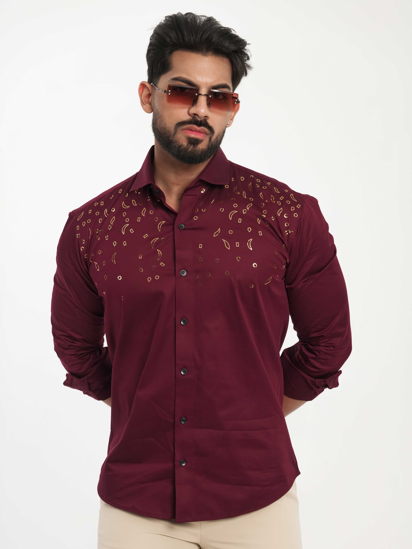 WINE SEQUENCE DESIGNER SHIRT FOR MEN'S