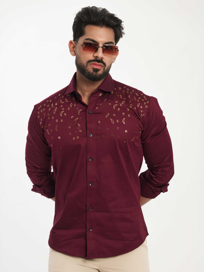 WINE SEQUENCE DESIGNER SHIRT FOR MEN'S