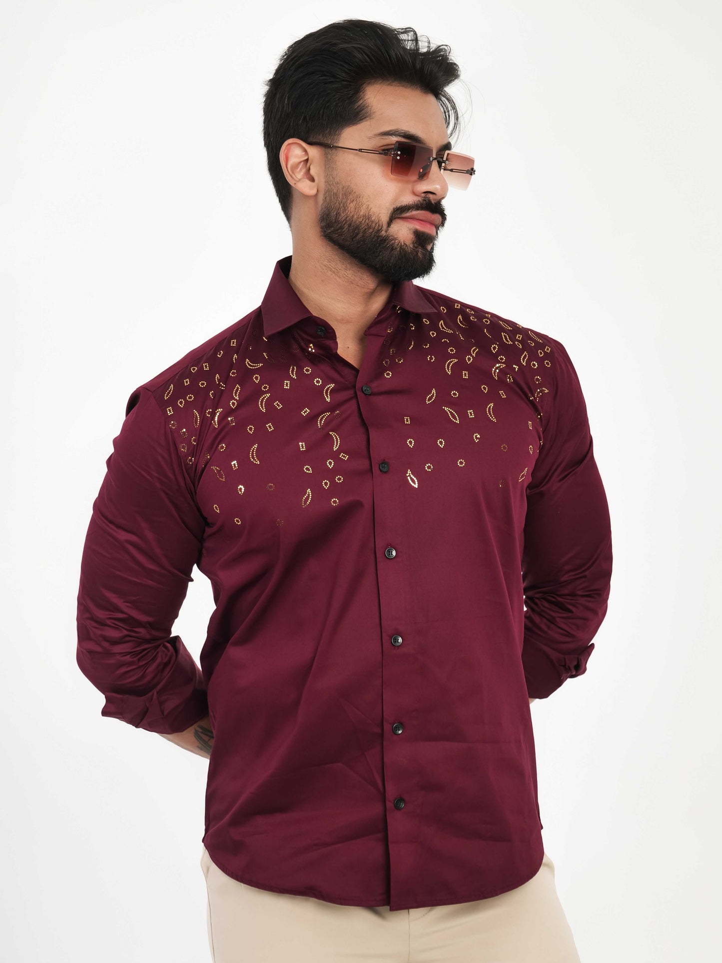WINE SEQUENCE DESIGNER SHIRT FOR MEN'S