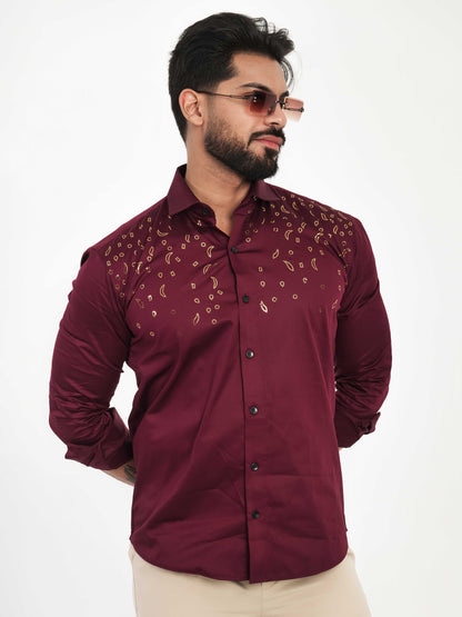 WINE SEQUENCE DESIGNER SHIRT FOR MEN'S