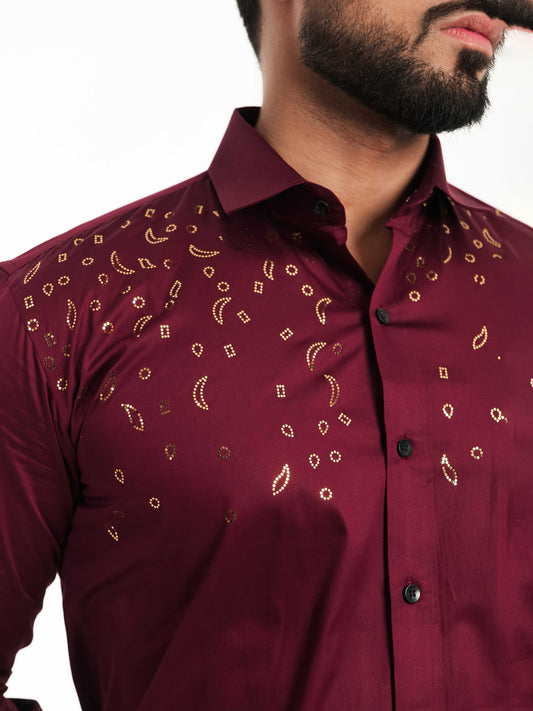 WINE SEQUENCE DESIGNER SHIRT FOR MEN'S