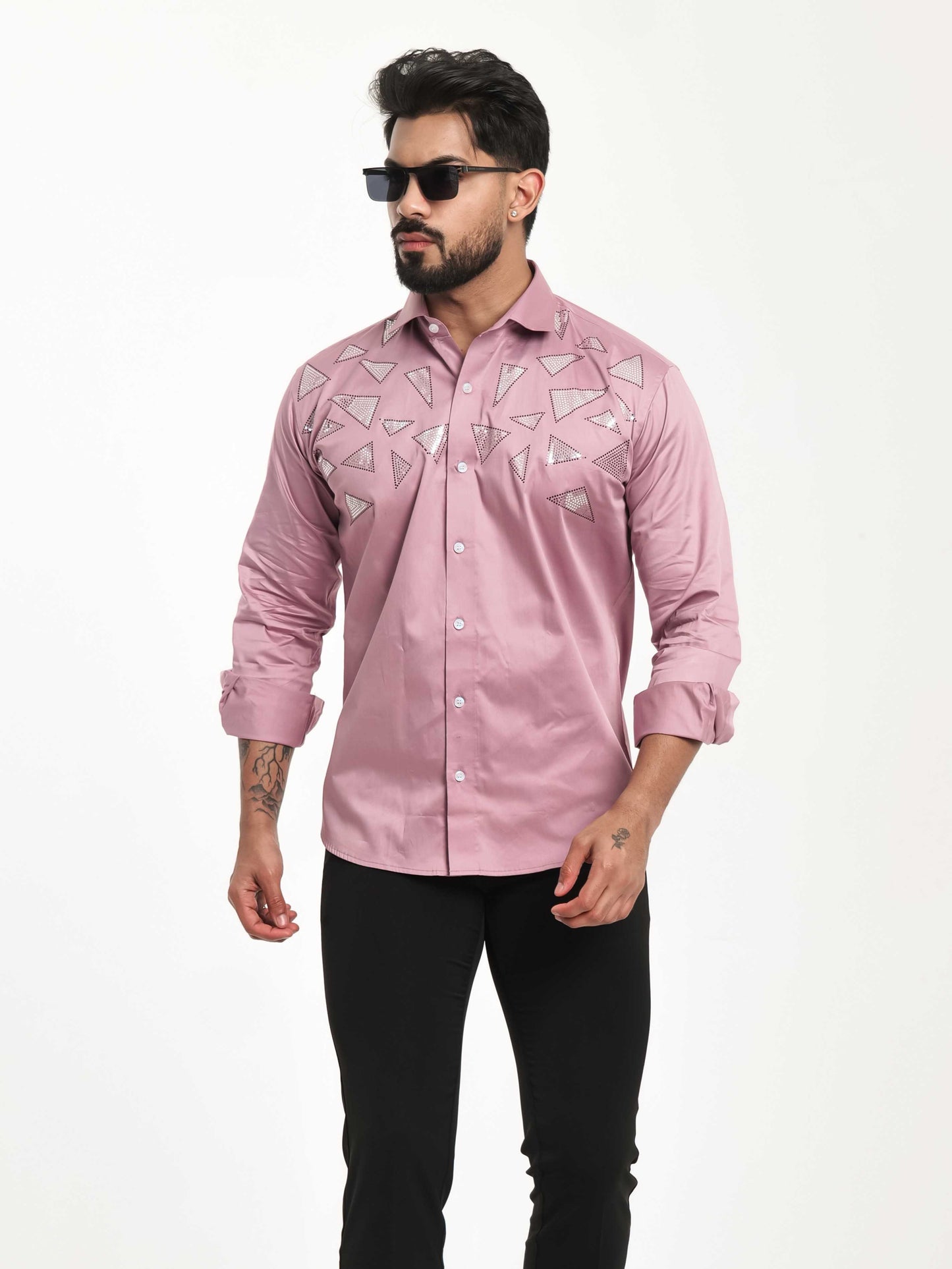 PINK SEQUENCE DESIGNER SHIRT FOR MEN'S