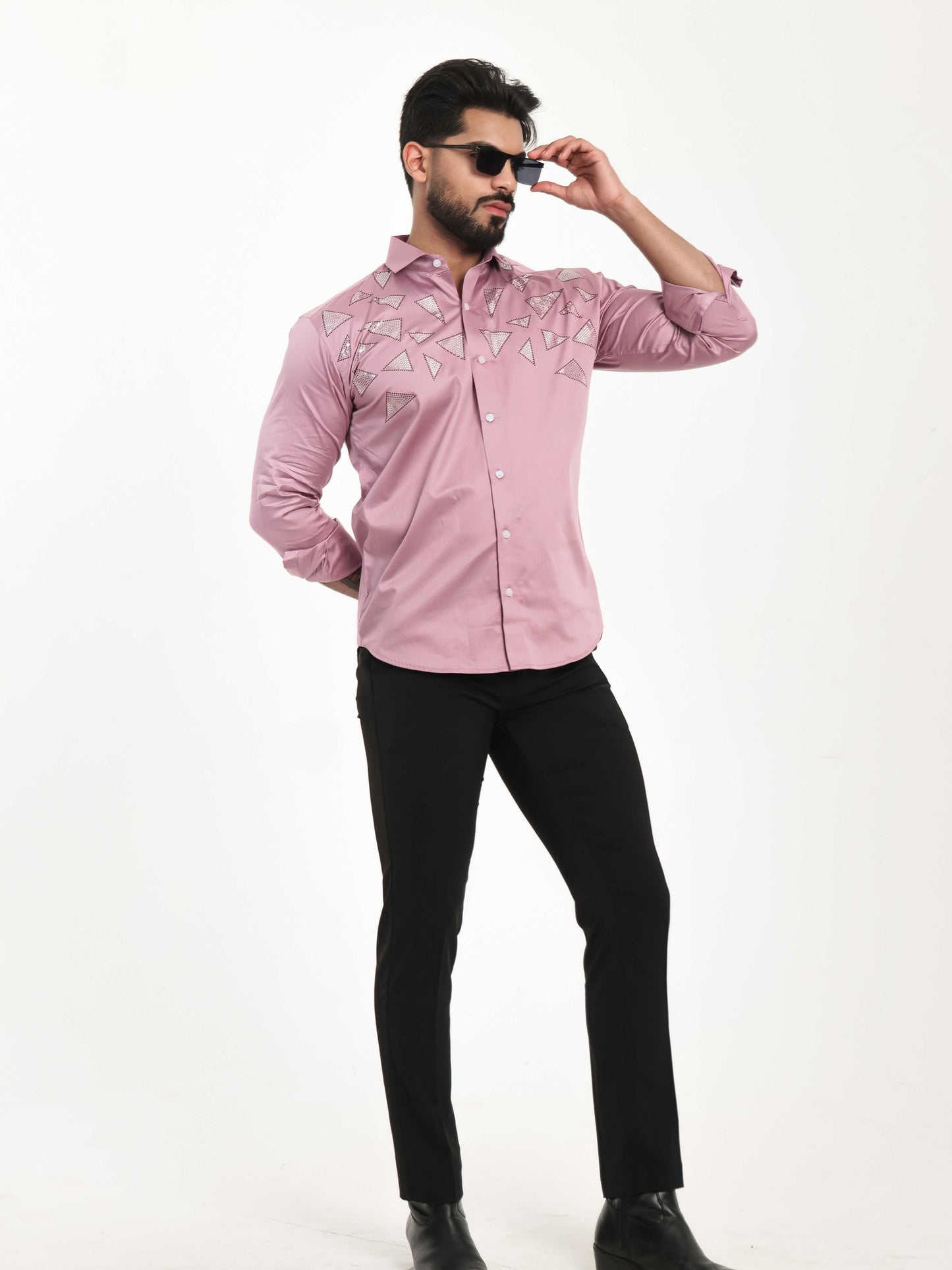 PINK SEQUENCE DESIGNER SHIRT FOR MEN'S