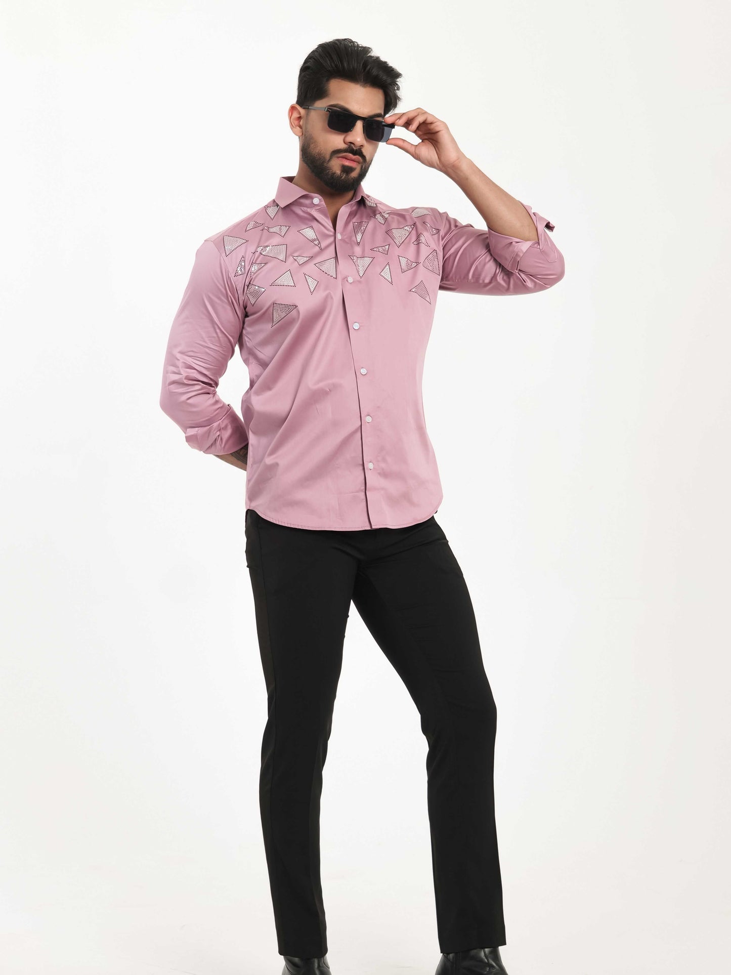 PINK SEQUENCE DESIGNER SHIRT FOR MEN'S