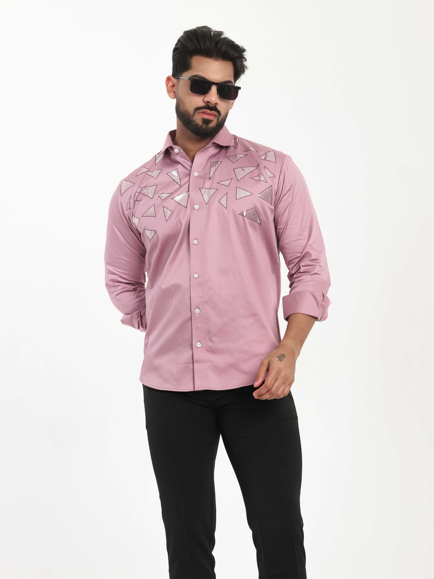 PINK SEQUENCE DESIGNER SHIRT FOR MEN'S