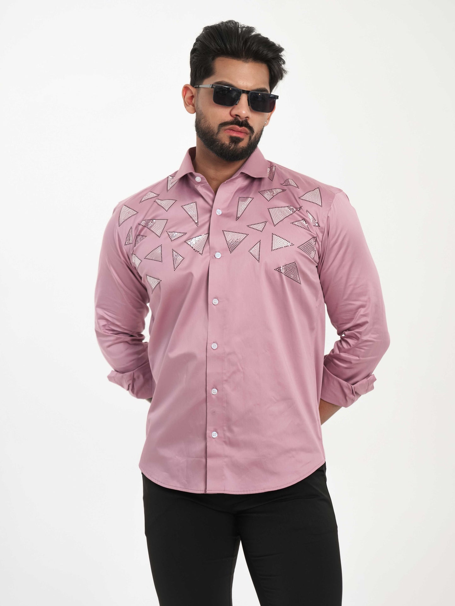 PINK SEQUENCE DESIGNER SHIRT FOR MEN'S