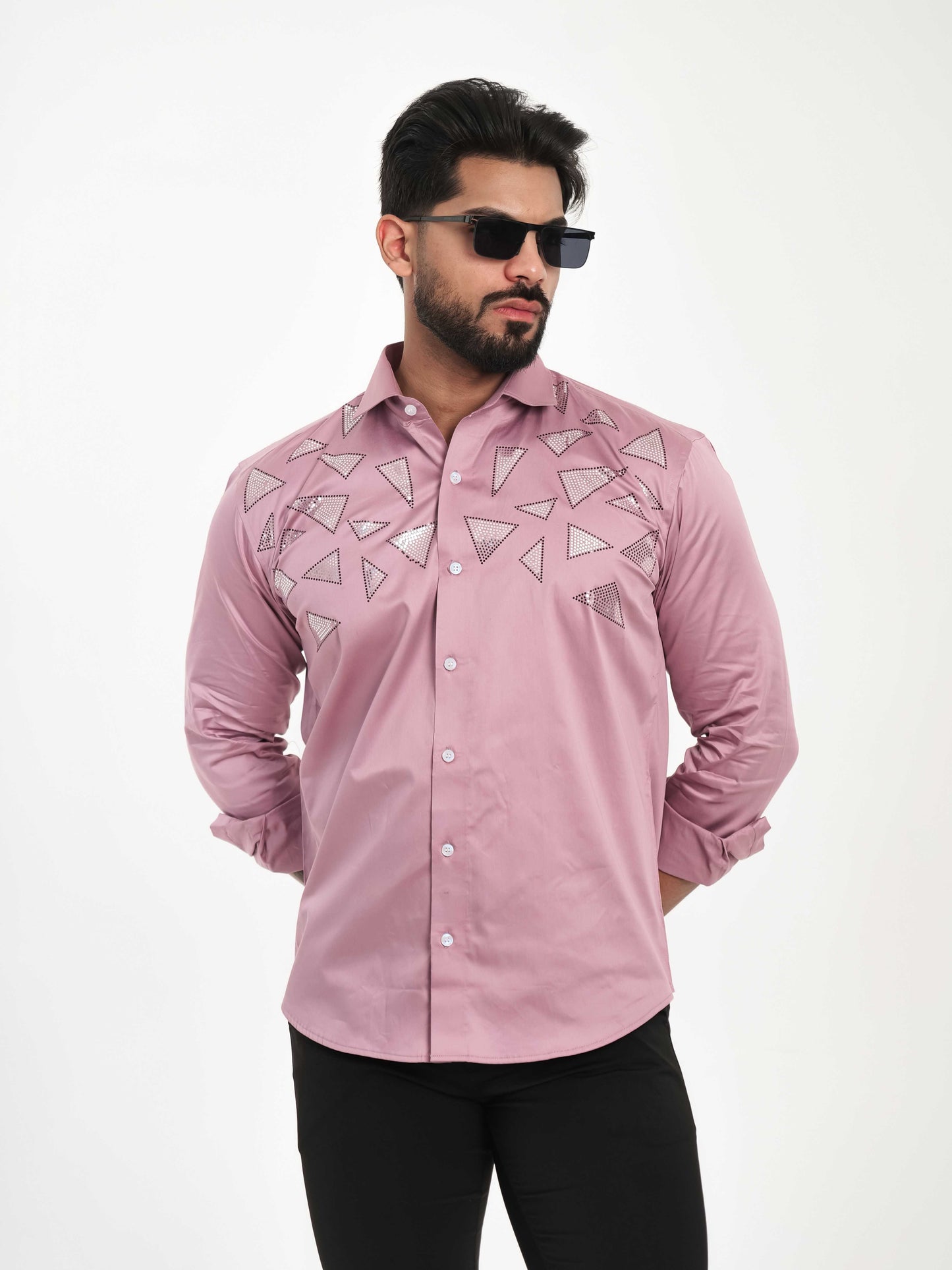 PINK SEQUENCE DESIGNER SHIRT FOR MEN'S