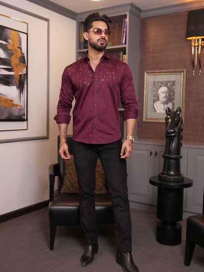 WINE SEQUENCE DESIGNER SHIRT FOR MEN'S