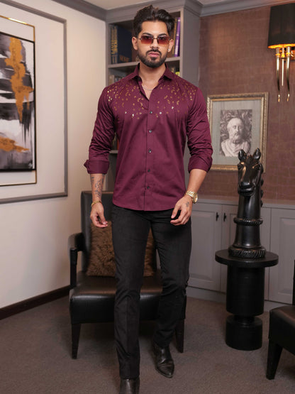 WINE SEQUENCE DESIGNER SHIRT FOR MEN'S