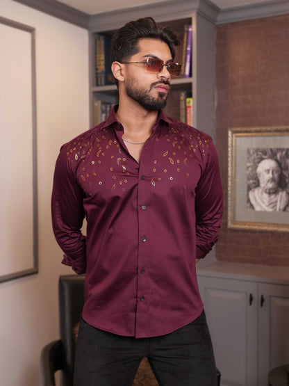 WINE SEQUENCE DESIGNER SHIRT FOR MEN'S