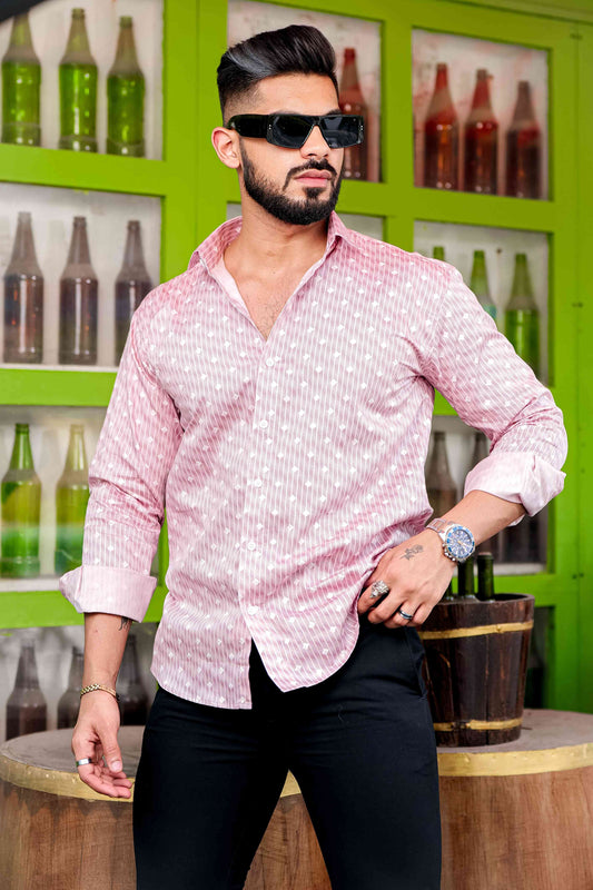 Pink Satin Print Premium Shirt