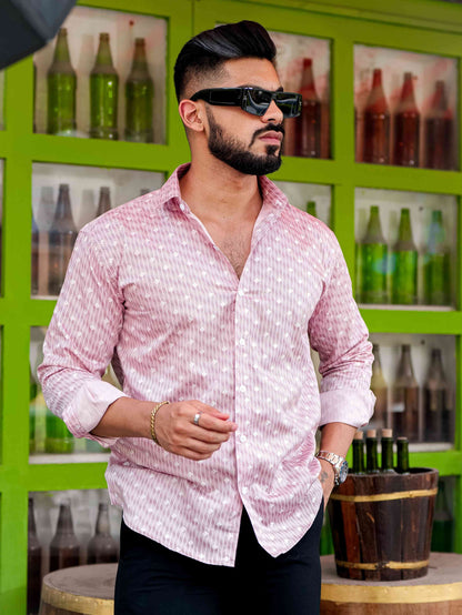 Pink Satin Print Premium Shirt