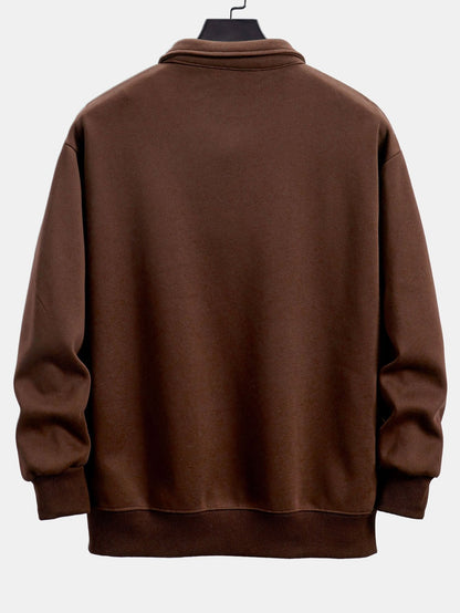 Relax Fit Polo Collar Sweatshirt