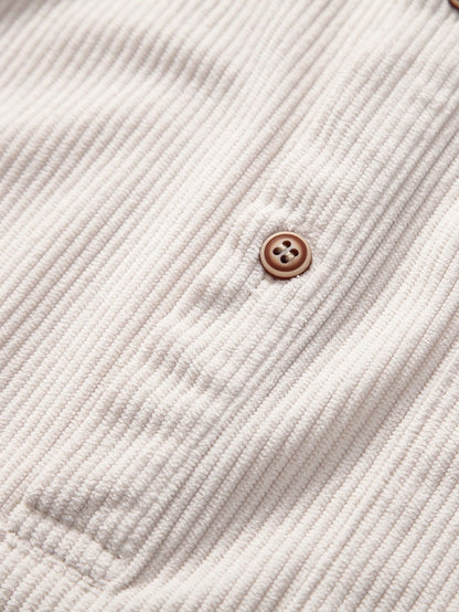 Long Sleeve Polo Neck Corduroy Shirt