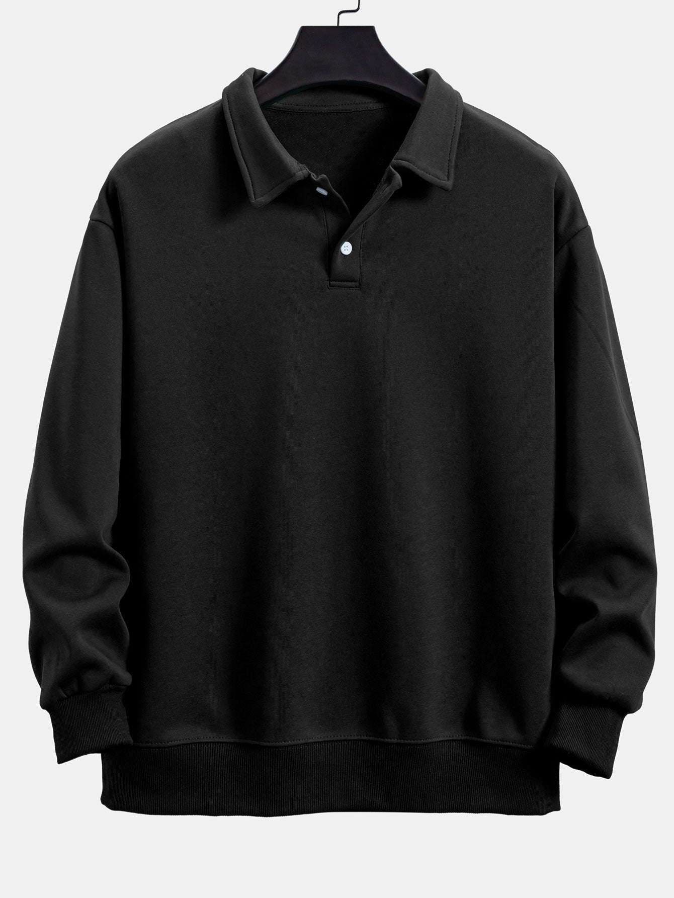 Relax Fit Polo Collar Sweatshirt