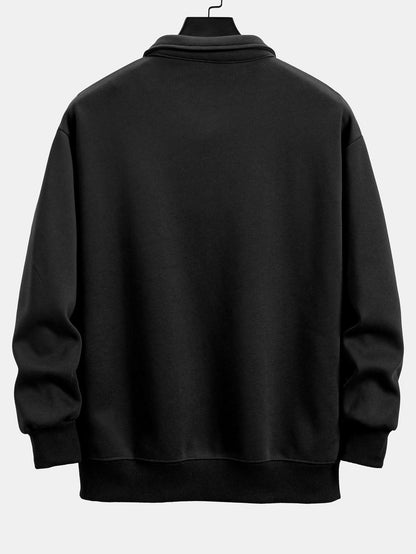 Relax Fit Polo Collar Sweatshirt