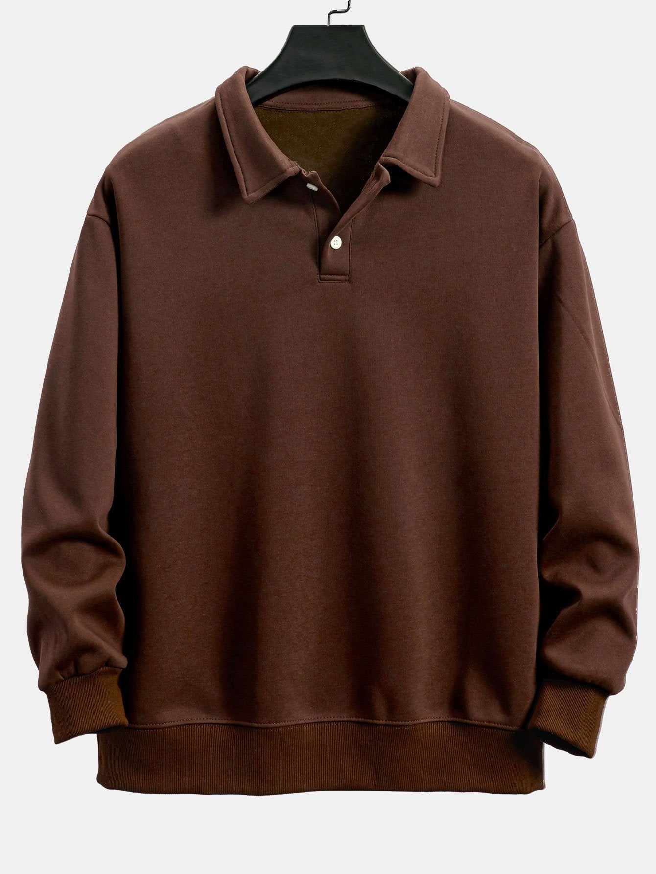 Relax Fit Polo Collar Sweatshirt