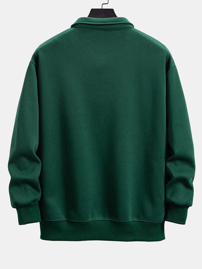 Relax Fit Polo Collar Sweatshirt