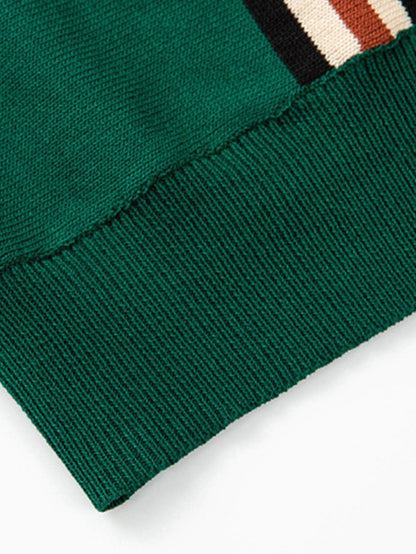 Short Sleeve Striped Button Up Sweater Polo