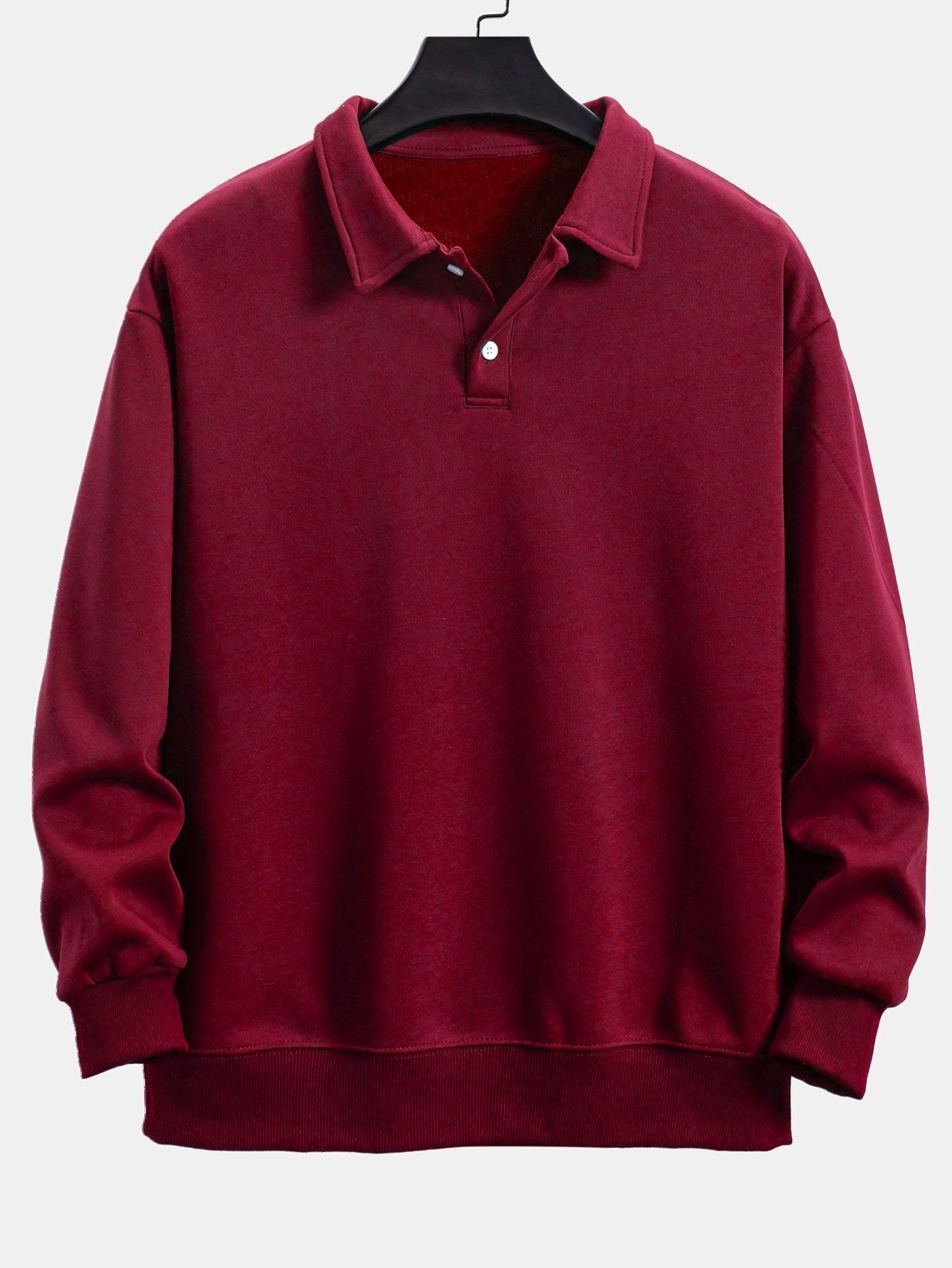 Relax Fit Polo Collar Sweatshirt