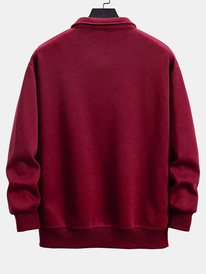 Relax Fit Polo Collar Sweatshirt