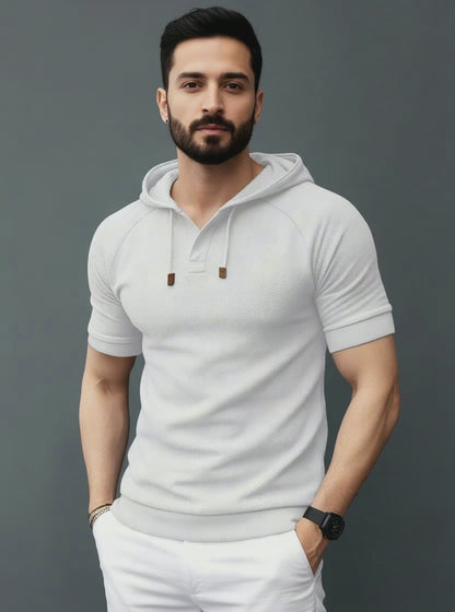 Premium White Hoodie T-shirt for Men